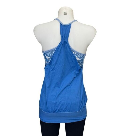Lululemon Athletica No limits Tank Top, Blue racerback with Bra size 4 - Picture 4 of 7